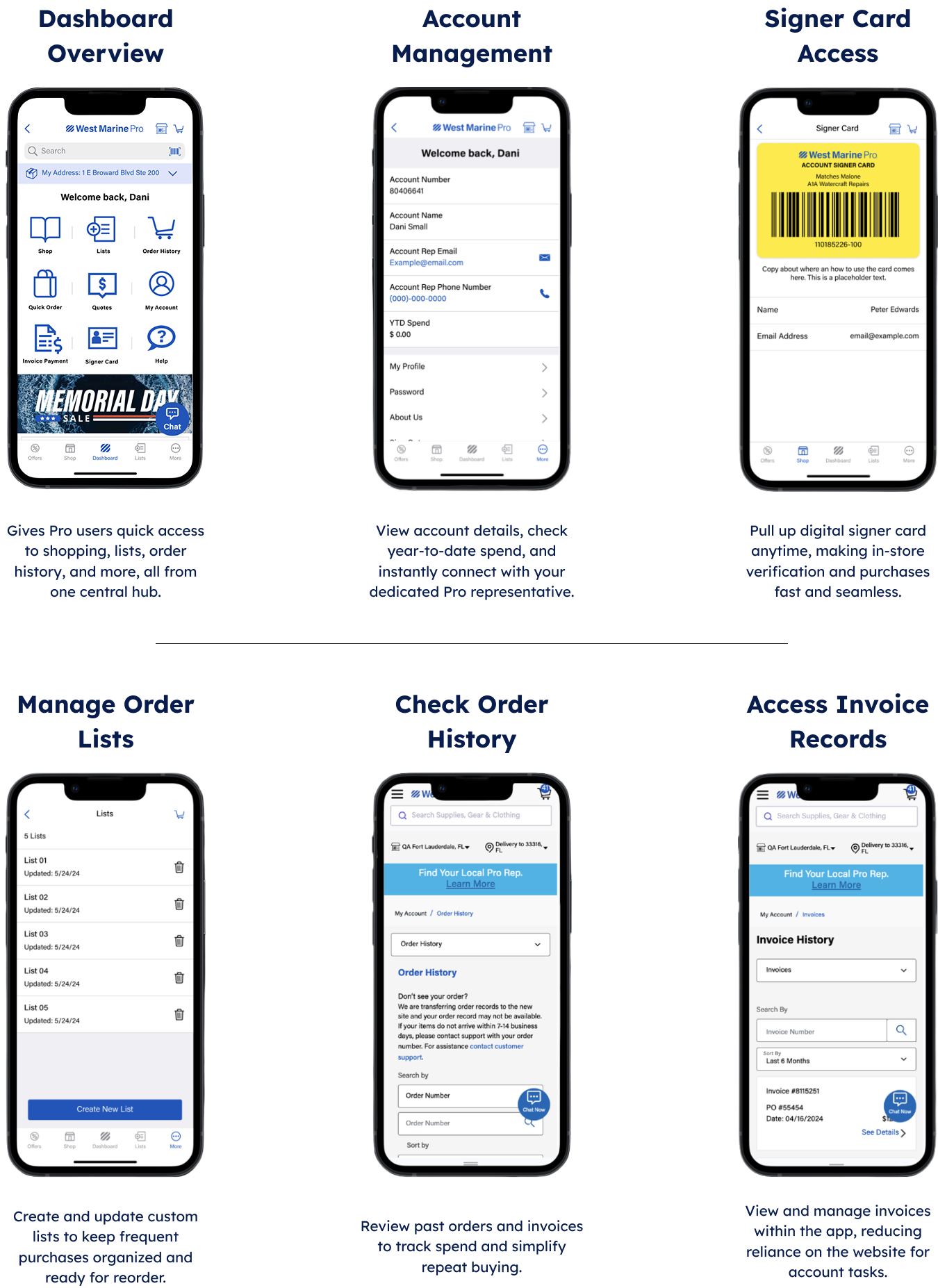 Account Management Screens